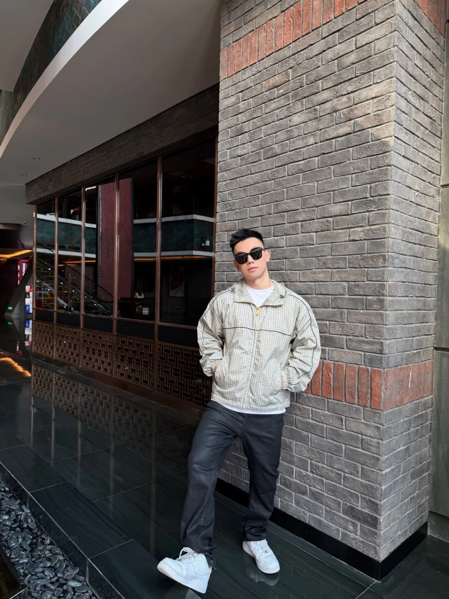 Louis Vuitton/Louis Vuitton plaid logo zipper hooded jacket